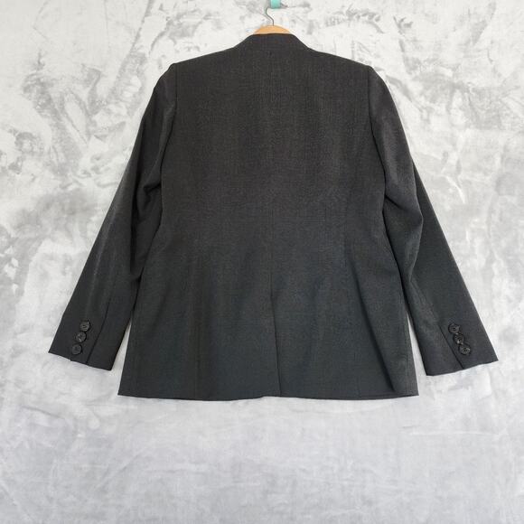 Lafayette 148 New York Blazer Jacket Womens Size 6 Wool Blend Black Micro Dot - Picture 5 of 13